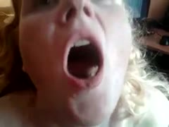 Teen blonde got her tiny mouth full of nasty shit